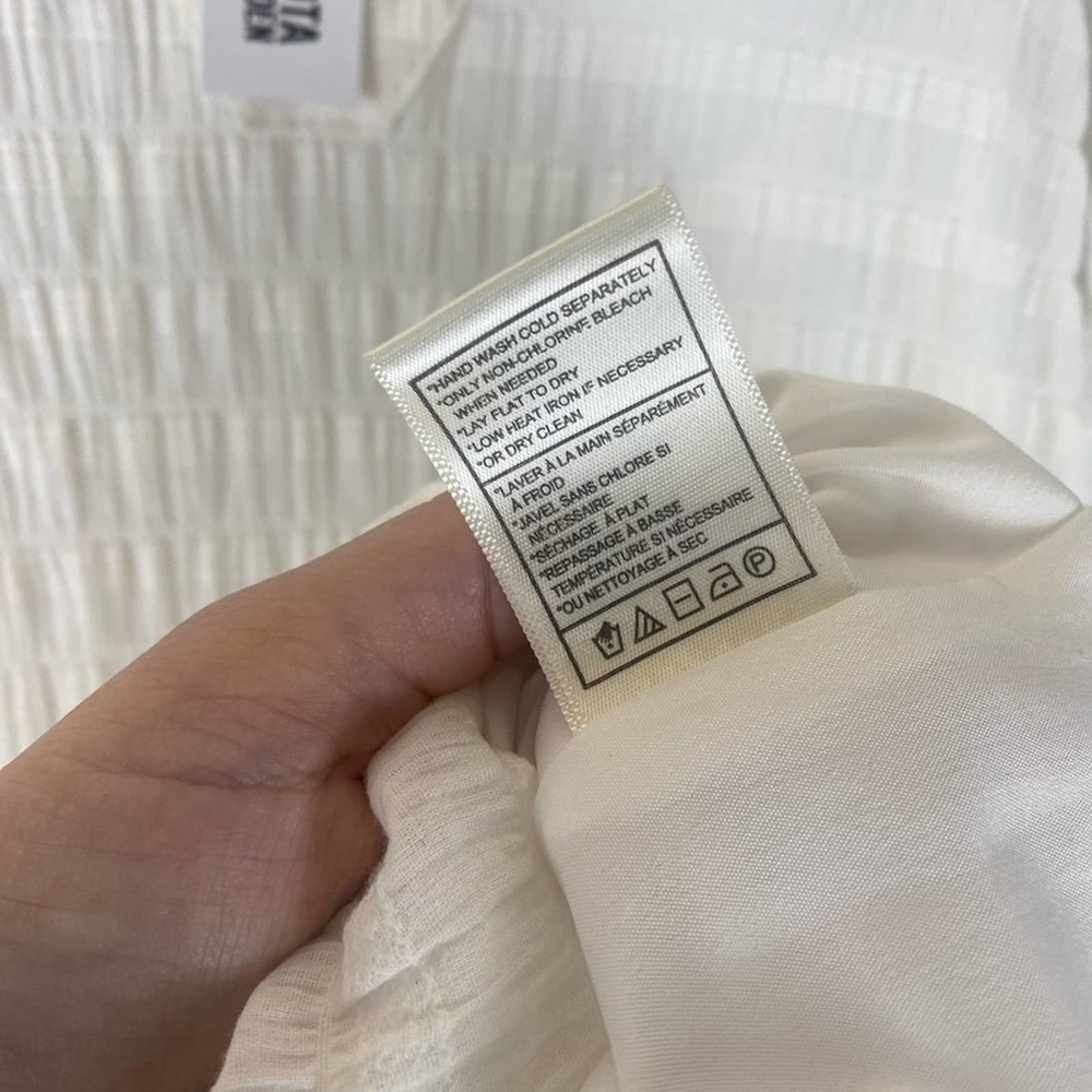 Bb Dakota Steve Madden White Textured Puff Sleeve Mini Dress size Small - Picture 8 of 8